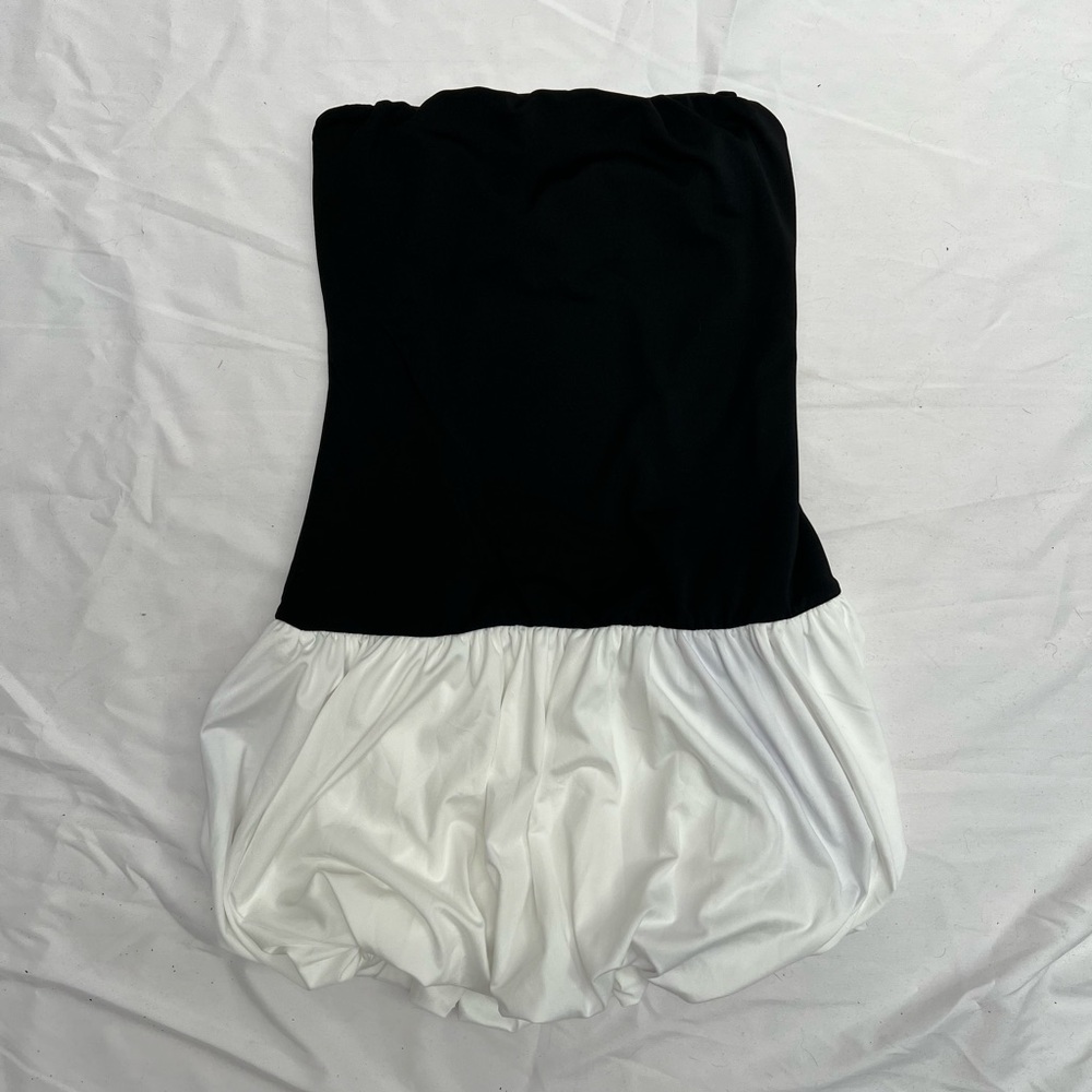 Black and White Bubble Mini Dress